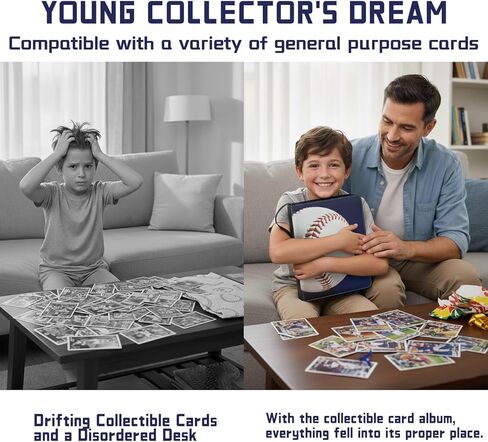 حافظة بطاقات بيسبول تحتوي على 900 جيب مع صفحات وأكمام سوداء ممتازة - واقي تخزين ألبوم حامل بطاقات التداول لهواة الجمع، هدية للأولاد والبنات in Kuwait
