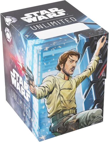 Asmodee Star Wars: صندوق ناعم غير محدود - صندوق متين مطبوع بالألوان الكاملة ومرخص رسميًا، يحمل 60 بطاقة بأكمام مزدوجة، مثالي لـ TCGs وLCGs، تصميم Andor/Dedra Meero in Saudi Arabia