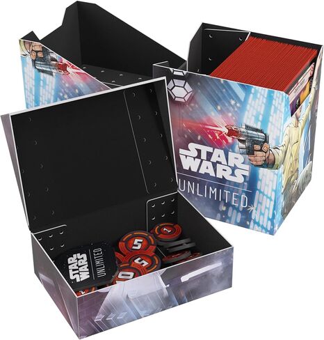Asmodee Star Wars: صندوق ناعم غير محدود - صندوق متين مطبوع بالألوان الكاملة ومرخص رسميًا، يحمل 60 بطاقة بأكمام مزدوجة، مثالي لـ TCGs وLCGs، تصميم Andor/Dedra Meero in Saudi Arabia