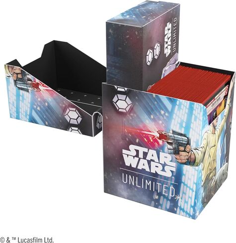 Asmodee Star Wars: صندوق ناعم غير محدود - صندوق متين مطبوع بالألوان الكاملة ومرخص رسميًا، يحمل 60 بطاقة بأكمام مزدوجة، مثالي لـ TCGs وLCGs، تصميم Andor/Dedra Meero in Saudi Arabia