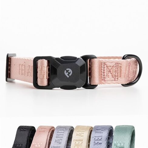 2026 New Edition, Fei & Eve MagEase Dog Collar - Patented Magnetic Buckles | Fur-Safe | Premium 210D Nylon | 450LB Escape-Proof | Adjustable Fit | Medium (Blush) in Saudi Arabia
