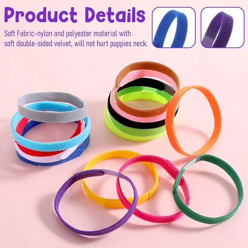30Pcs Newborn Puppy Litter Collars, Soft Nylon Whelping Collars, Adjustable Puppy Little Identification Collar for Newborn Dog, Kittens, Pet in Saudi Arabia