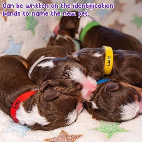 30Pcs Newborn Puppy Litter Collars, Soft Nylon Whelping Collars, Adjustable Puppy Little Identification Collar for Newborn Dog, Kittens, Pet in Saudi Arabia
