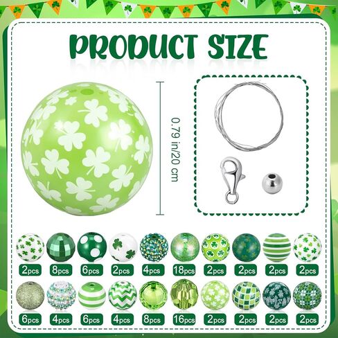 100 جهاز كمبيوتر شخصى 20 ملم عيد القديس باتريك حجر الراين الزاهي الخرز السائبة كريستال شامروك الأخضر الاكريليك مكتنزة جولة حبة لقضاء عطلة DIY الحرفية المفاتيح قلادة سوار صنع المجوهرات in Kuwait