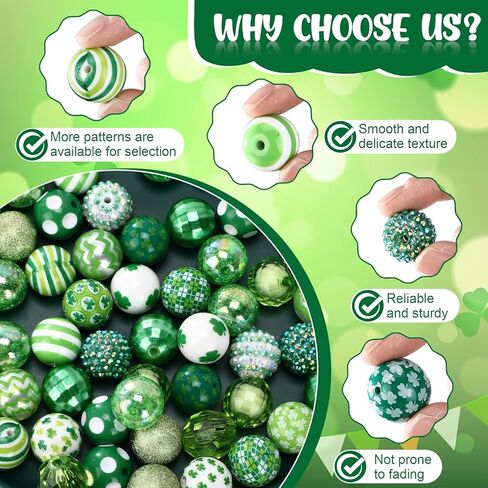 100 جهاز كمبيوتر شخصى 20 ملم عيد القديس باتريك حجر الراين الزاهي الخرز السائبة كريستال شامروك الأخضر الاكريليك مكتنزة جولة حبة لقضاء عطلة DIY الحرفية المفاتيح قلادة سوار صنع المجوهرات in Kuwait