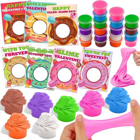 28 حزمة هدايا عيد الحب للأطفال في الفصول الدراسية، مجموعة جالاكسي سلايم بطاقات عيد الحب للأطفال في المدرسة، ألعاب فيدجيت لعيد الحب، بطاقات تبادل عيد الحب، هدايا حفلات عيد الحب للأولاد والبنات in Kuwait