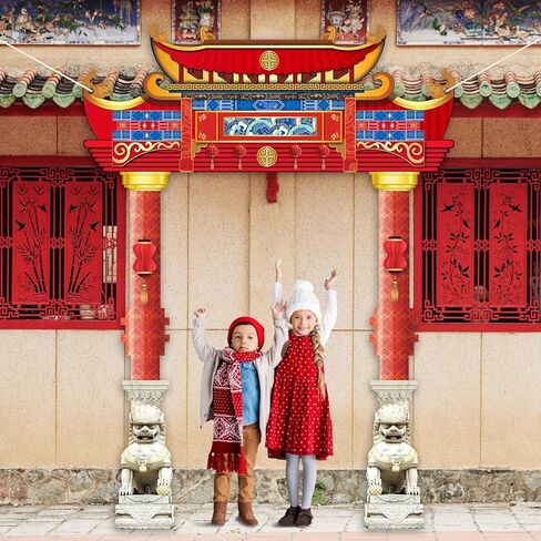Chinese New Year Porch Banner 2026 Lunar New Year Door Decorations Chinese Spring Festival Themed Party Door Hanging Hibachi Japanese Backdrop for Years of The Horse Photo Booth Prop Outdoor Supplies in Saudi Arabia