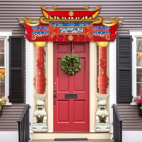 Chinese New Year Porch Banner 2026 Lunar New Year Door Decorations Chinese Spring Festival Themed Party Door Hanging Hibachi Japanese Backdrop for Years of The Horse Photo Booth Prop Outdoor Supplies in Saudi Arabia
