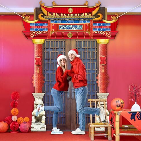Chinese New Year Porch Banner 2026 Lunar New Year Door Decorations Chinese Spring Festival Themed Party Door Hanging Hibachi Japanese Backdrop for Years of The Horse Photo Booth Prop Outdoor Supplies in Saudi Arabia