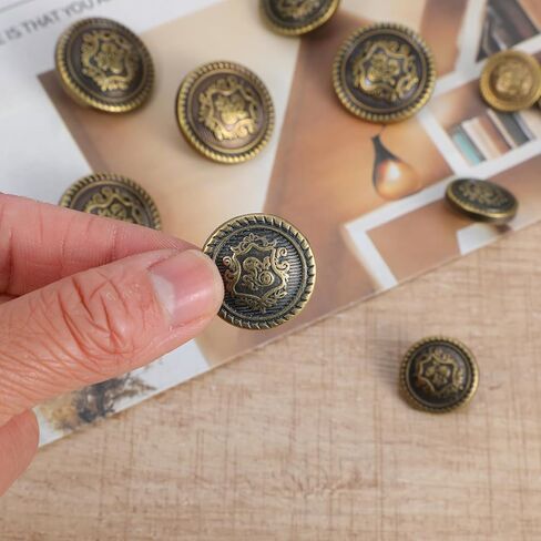 40 Pcs Old Gold Buttons for Blazer Vintage Antique Metal Button Set Sewing Buttons Vintage Decorative Shank Button for Dress Coat Jacket Jeans Uniform Suits Craft (15/18/21/25mm) in Saudi Arabia