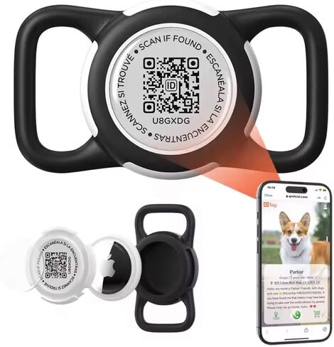 علامة معرف الحيوانات الأليفة الذكية QR من SafePet - علامة الحيوانات الأليفة الرقمية الخالية من التعقب المقاومة للماء للكلاب والقطط - مسح فوري للوصول إلى معلومات المالك - طوق متين وخفيف الوزن وآمن in Kuwait