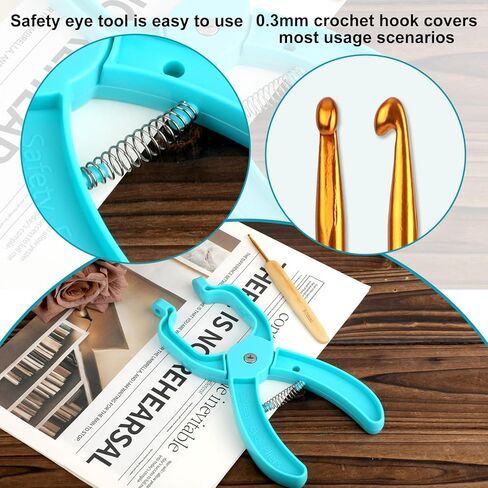 أداة مساعدة لأداة العين الآمنة، أدوات قفل العين الآمنة لكروشيه عيون أميجورومي من أجل 5-30 مم من الكروشيه وعيون الحيوانات المحشوة، مستلزمات صناعة يدوية، مع إبرة كروشيه in Kuwait