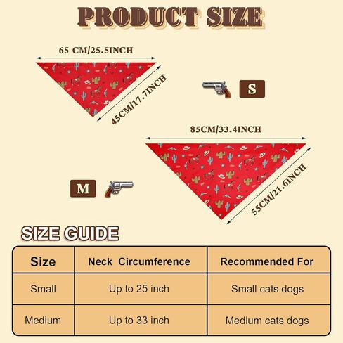 HOWWFALY Pet Cowboy Costume Set Dog Halloween Costumes Cat Cowboy Hat & Bandana Scarf for Small Medium Breeds(Red, Small) in Saudi Arabia