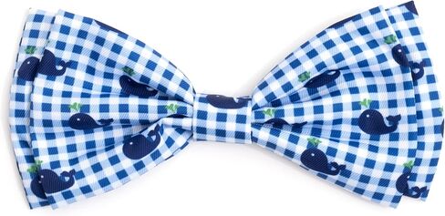 THE WORTHY DOG Pet Bow Tie for Dogs & Cats – Soft Printed Polyester Collar Bow Tie with Touch Fastener, Attaches to Any Collar - It's My Birthday Pattern, Blue, Small in Saudi Arabia