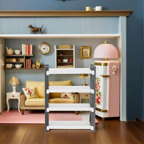 DECHOUS 2Pcs Miniature Dollhouse Storage Rack - Plastic Mini Warehouse Shelves Dollhouse Accessories for Organization Tiny Shelf Doll House Furniture Micro Scene Play in Saudi Arabia