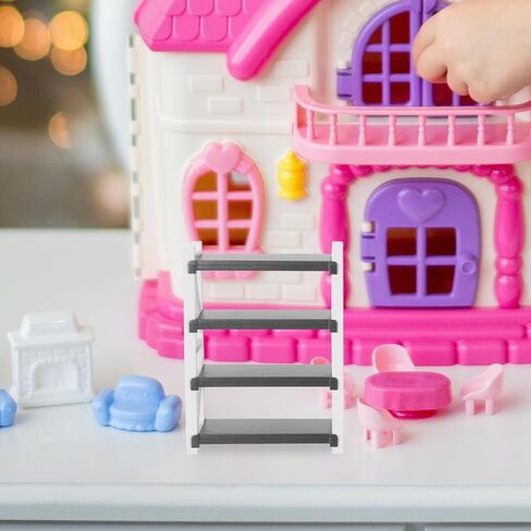 DECHOUS 2Pcs Miniature Dollhouse Storage Rack - Plastic Mini Warehouse Shelves Dollhouse Accessories for Organization Tiny Shelf Doll House Furniture Micro Scene Play in Saudi Arabia