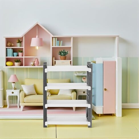 DECHOUS 2Pcs Miniature Dollhouse Storage Rack - Plastic Mini Warehouse Shelves Dollhouse Accessories for Organization Tiny Shelf Doll House Furniture Micro Scene Play in Saudi Arabia