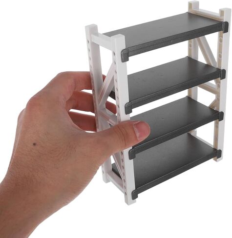 DECHOUS 2Pcs Miniature Dollhouse Storage Rack - Plastic Mini Warehouse Shelves Dollhouse Accessories for Organization Tiny Shelf Doll House Furniture Micro Scene Play in Saudi Arabia