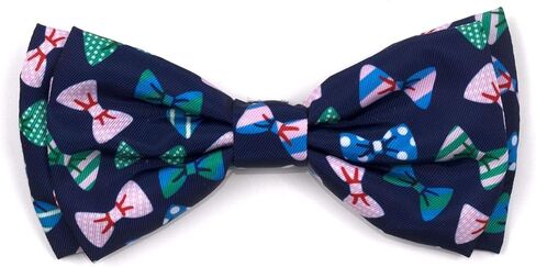 THE WORTHY DOG Pet Bow Tie for Dogs & Cats – Soft Printed Polyester Collar Bow Tie with Touch Fastener, Attaches to Any Collar - It's My Birthday Pattern, Blue, Small in Saudi Arabia