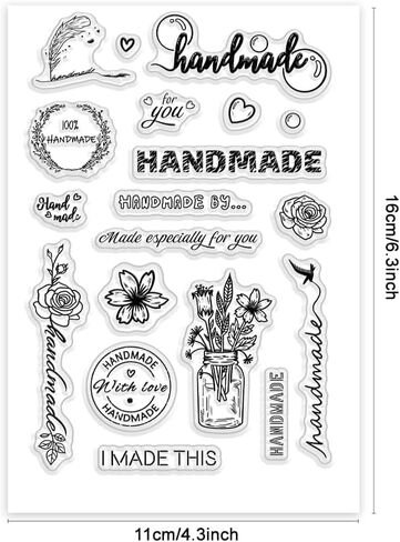 Word Clear Stamps, Plastic, Clear, 6.3 x 4.33 Inches, Decorative-Clear-Stamps in Saudi Arabia