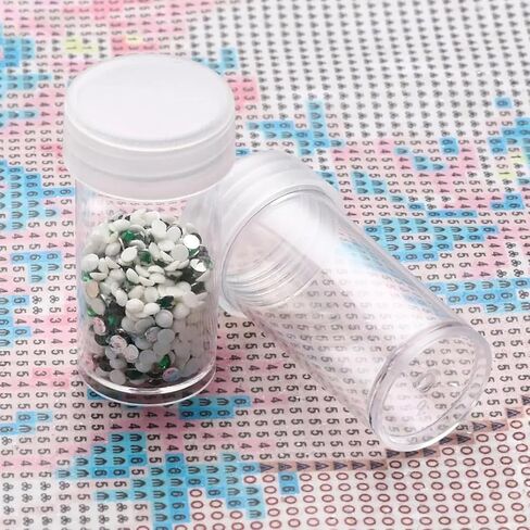 Xhziy Diamond Painting Storage Diamond Art Storage Container Small Plastic vials Sample Bottles Mini Transparent Storage Box Large Round Bottle with lid 12pcs in Saudi Arabia