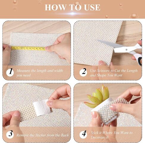 Syhood Bling Pearl Crystal Rhinestones Sticker Self-Adhesive Glitter Rhinestones Crystal Gem Stickers DIY Car Decoration Rsheet for Car Cellphone Crafts Decoration, 9.4 x 8 Inch(AB Color) in Saudi Arabia
