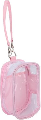 Figure Display Bag, Cute Display Carrier Storage Case Cover PVC Keychain Pouch Clear Dustproof Protective Storage Bag Box with Hand Strap for Collectible Figures Plush Dolls Accessories (Pink) in Saudi Arabia