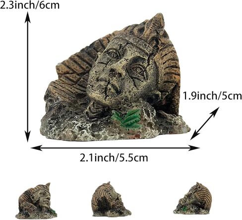 Aquarium Resin Egyptian Pharaoh Pyramid Decoration,Fish Tank Decoration Rockery Suitable for Freshwater Seawater Aquarium Decoration in Saudi Arabia