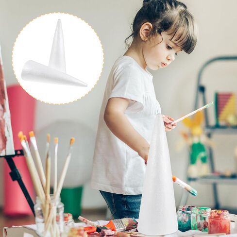 مخاريط رغوية مقاس 15 بوصة مخاريط حرفية من البوليسترين الأبيض للأطفال DIY زينة شجرة عيد الميلاد لوازم فنية تعليمية لمشاريع العطلات in Kuwait