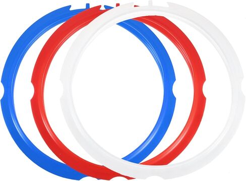uxcell 3 Pcs Silicone Sealing Ring for Pressure Pot 3QT, Pressure Pot Inner Gasket Seal Rings Pressure Cooker Replacement Part, White/Dark Blue/Dark Red in Saudi Arabia