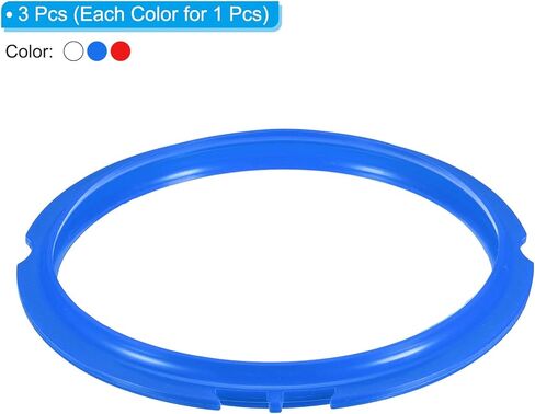 uxcell 3 Pcs Silicone Sealing Ring for Pressure Pot 3QT, Pressure Pot Inner Gasket Seal Rings Pressure Cooker Replacement Part, White/Dark Blue/Dark Red in Saudi Arabia