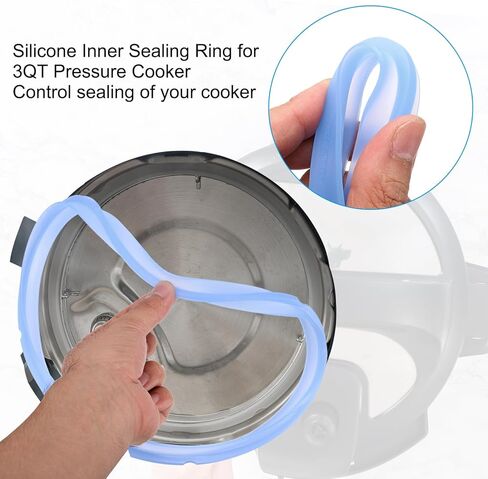 uxcell 3 Pcs Silicone Sealing Ring for Pressure Pot 3QT, Pressure Pot Inner Gasket Seal Rings Pressure Cooker Replacement Part, White/Dark Blue/Dark Red in Saudi Arabia