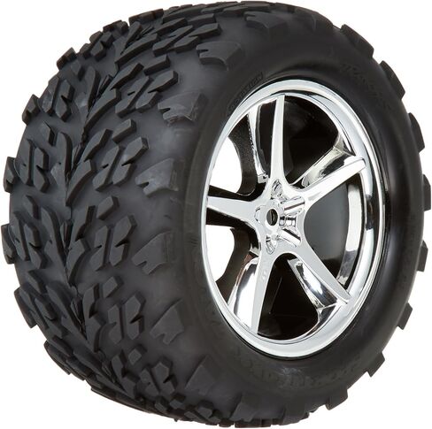 Traxxas 5374 Talon Tires Pre-Glued on Gemini Chrome Wheels (pair) in Saudi Arabia