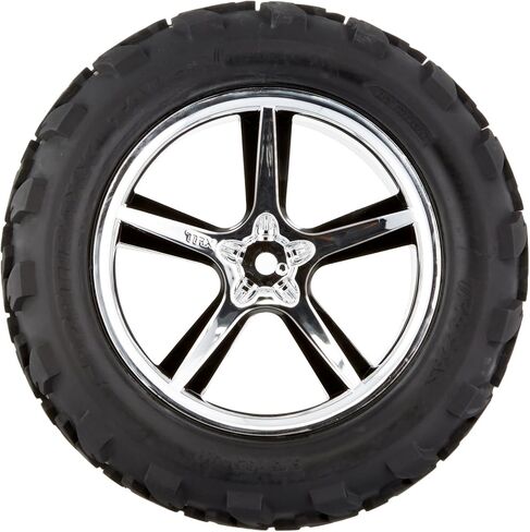 Traxxas 5374 Talon Tires Pre-Glued on Gemini Chrome Wheels (pair) in Saudi Arabia