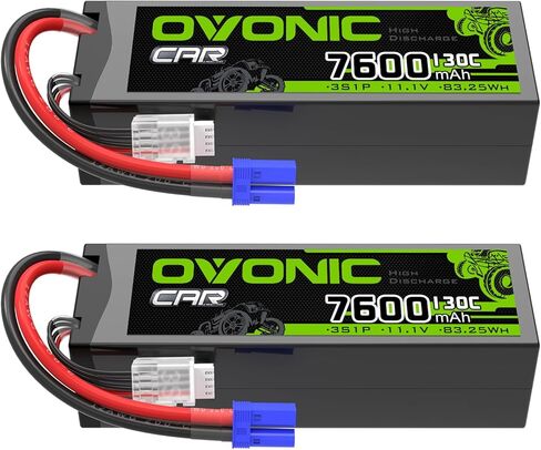 بطارية OVONIC 3S LiPo بقدرة 7600 مللي أمبير في الساعة 11.1 فولت 130C RC مع موصل EC5 in Saudi Arabia