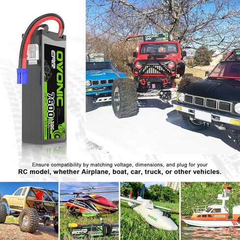 بطارية OVONIC 3S LiPo بقدرة 7600 مللي أمبير في الساعة 11.1 فولت 130C RC مع موصل EC5 in Saudi Arabia