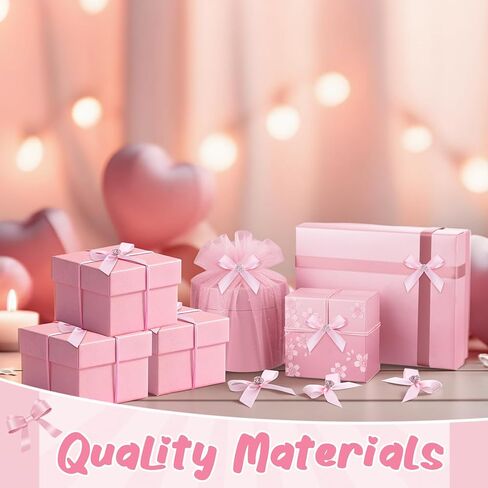 Norme 100 Pcs Pink Gift Wrap Bows with Flower Crystal Rhinestones Satin Ribbon Twist Tie Bows for Wedding Valentine's Day Birthday Party Gift Wrapping Crafts Baby Shower Decor in Saudi Arabia
