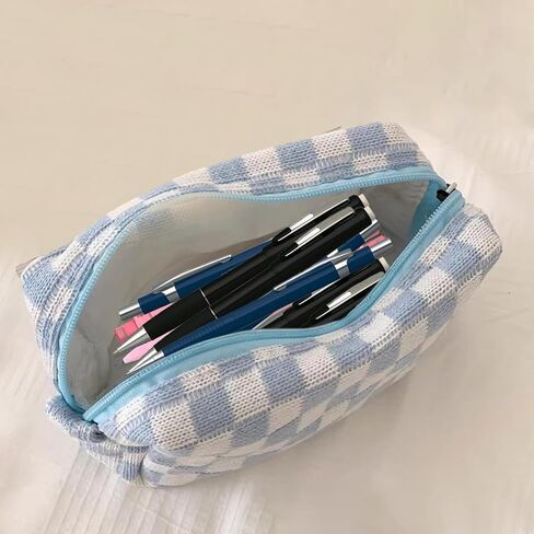 Pencil Case Holder with Zipper,Large Capacity Pencil Boxes Case Lightweight Storage Organizer for Pens for Desk Accessories Travel Office Supplies,Blue in Saudi Arabia