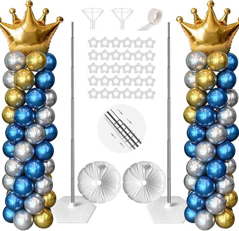 طقم عمود بالونات مكون من 2، حامل بالونات قابل للتعديل مقاس 80 بوصة، عمود برج بالونات مع هيكل معدني تلسكوبي قابل لإعادة الاستخدام لحفلات الزفاف، وأعياد الميلاد، وحفلات استقبال المولود الجديد، وتزيين حفلات التخرج in Kuwait