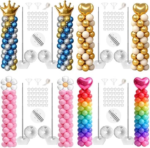 طقم عمود بالونات مكون من 2، حامل بالونات قابل للتعديل مقاس 80 بوصة، عمود برج بالونات مع هيكل معدني تلسكوبي قابل لإعادة الاستخدام لحفلات الزفاف، وأعياد الميلاد، وحفلات استقبال المولود الجديد، وتزيين حفلات التخرج in Kuwait