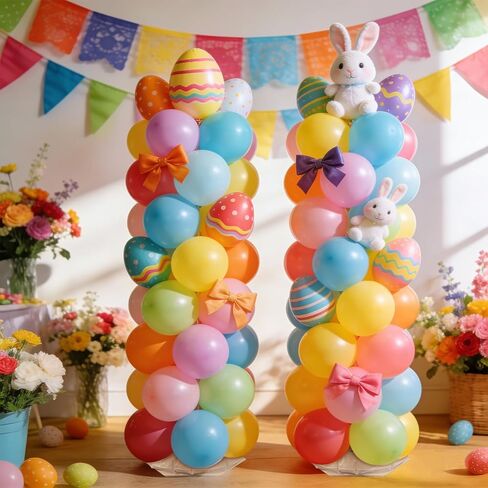 طقم عمود بالونات مكون من 2، حامل بالونات قابل للتعديل مقاس 80 بوصة، عمود برج بالونات مع هيكل معدني تلسكوبي قابل لإعادة الاستخدام لحفلات الزفاف، وأعياد الميلاد، وحفلات استقبال المولود الجديد، وتزيين حفلات التخرج in Kuwait