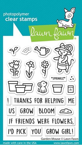 Lawn Fawn LF3364 Garden Mouse 3X4 Clear Stamp Set in Saudi Arabia