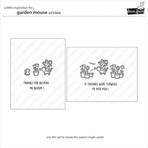 Lawn Fawn LF3364 Garden Mouse 3X4 Clear Stamp Set in Saudi Arabia