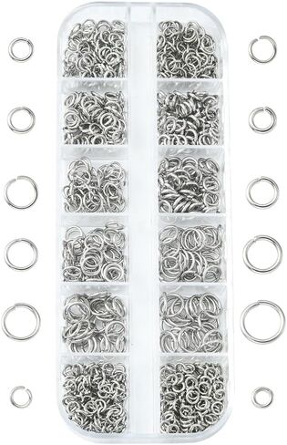 3870 Pcs 18 Colors Colorful 6mm Jump Rings Aluminum Wire Open Jump Ring Sets O Shape Round Rings Chainmaille Weaves for Necklace Bracelet Earrings Charm Jewelry Making Supplies(6mm) in Saudi Arabia