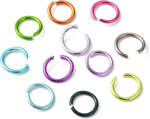 3870 Pcs 18 Colors Colorful 6mm Jump Rings Aluminum Wire Open Jump Ring Sets O Shape Round Rings Chainmaille Weaves for Necklace Bracelet Earrings Charm Jewelry Making Supplies(6mm) in Saudi Arabia
