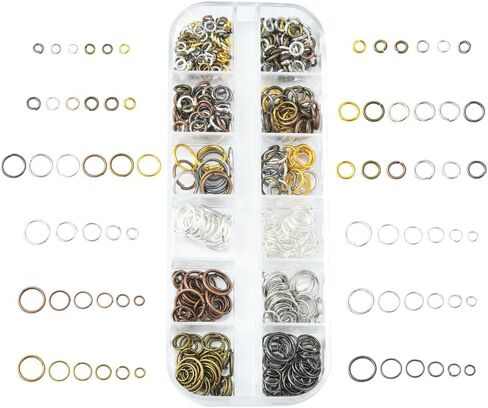 3870 Pcs 18 Colors Colorful 6mm Jump Rings Aluminum Wire Open Jump Ring Sets O Shape Round Rings Chainmaille Weaves for Necklace Bracelet Earrings Charm Jewelry Making Supplies(6mm) in Saudi Arabia
