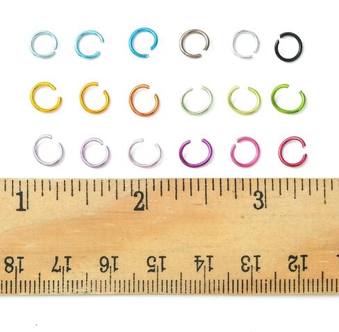3870 Pcs 18 Colors Colorful 6mm Jump Rings Aluminum Wire Open Jump Ring Sets O Shape Round Rings Chainmaille Weaves for Necklace Bracelet Earrings Charm Jewelry Making Supplies(6mm) in Saudi Arabia