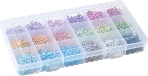 3870 Pcs 18 Colors Colorful 6mm Jump Rings Aluminum Wire Open Jump Ring Sets O Shape Round Rings Chainmaille Weaves for Necklace Bracelet Earrings Charm Jewelry Making Supplies(6mm) in Saudi Arabia
