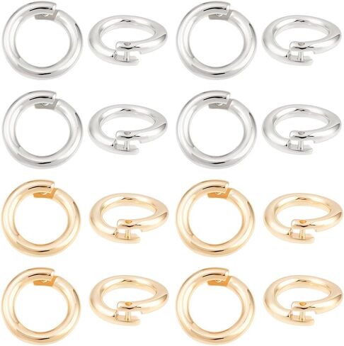 Beebeecraft 20Pcs Locking Jump Rings OD 5.5mm ID2.5mm 14K Gold Plated Brass Round Open Jump Ring Connector Links for Jewelry Making Findings Supplies Bracelet Necklace in Saudi Arabia