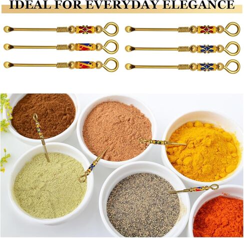 Mini Spoons, Tiny Spoon & Small Spoon 6-Piece Set with Keychain Pendant, Metal Measuring Spoons Zinc Alloy Powder Scoop for Spices Coffee Crafts, Portable Mini Shovel Spoons for DIY Jewelry Travel in Saudi Arabia